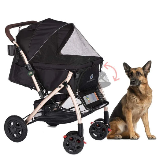 Pet Rover XL Extra-Long Premium Heavy Duty Dog/Cat/Pet Stroller Travel Carriage for Small, Medium, Large Pets