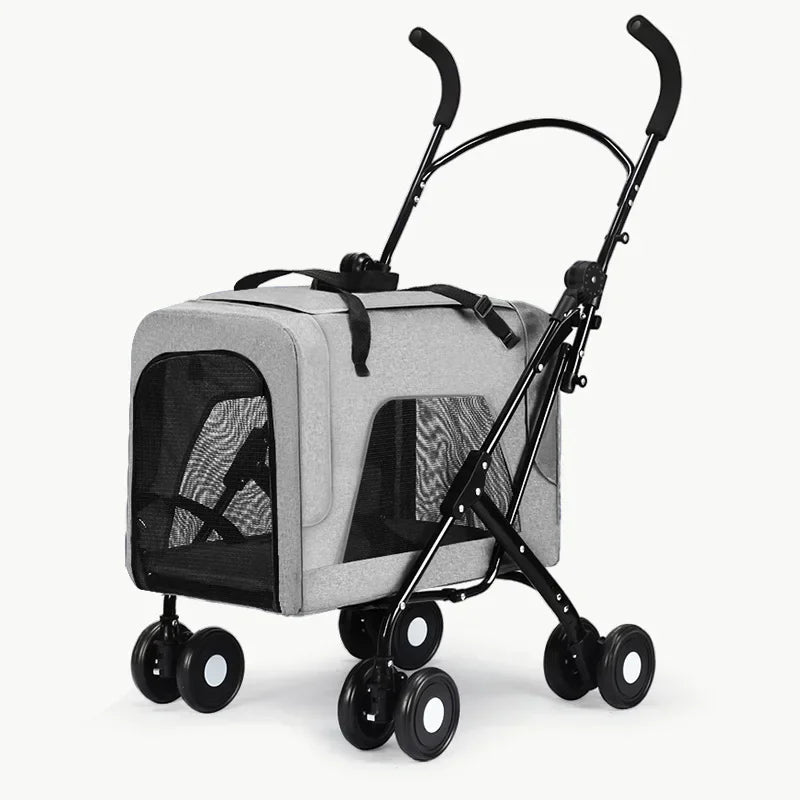 Portable Folding Outdoor Dog Cart Carriage Pet Cat Stroller Trolley Pet Carrier for Large Medium Dogs