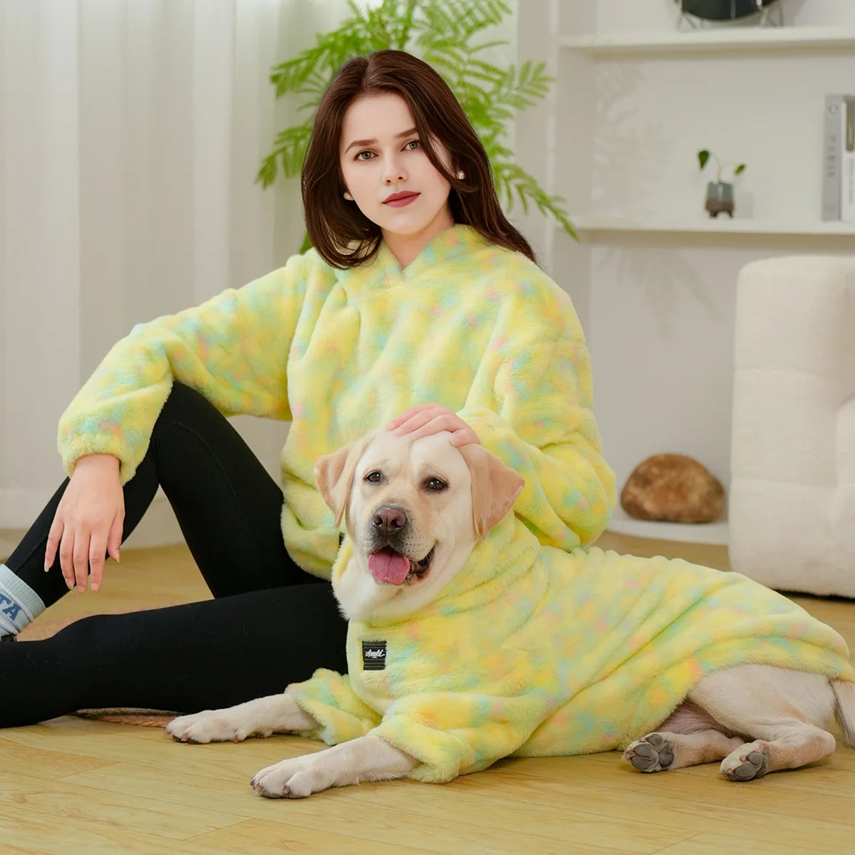 Plus Size 11XL Matching Pet Owner Set Pastel Tie Dye Hoodie Puppy Sweater Sweatshirt Cold Weather Coat Clothes for Large Dog