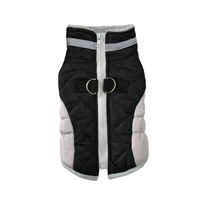 Reflective Dog Winter Jacket with Harness Cold Weather Clothes for Small Medium Dogs Turtleneck Thermal Fleece Lined Dog Coat