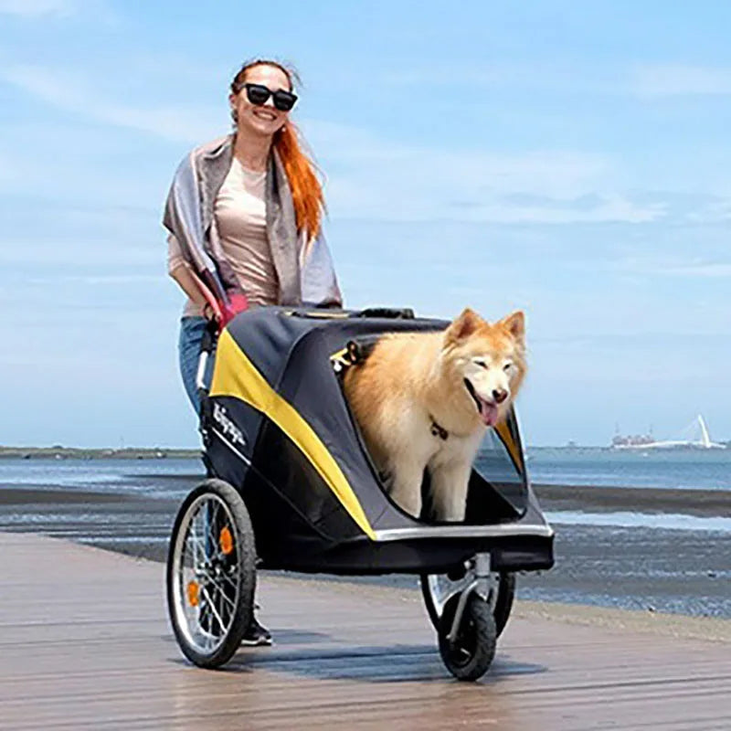 Pet Stroller for Dogs, Medium Dogs, Outdoor, Animals Trolleys with Wheels, Large