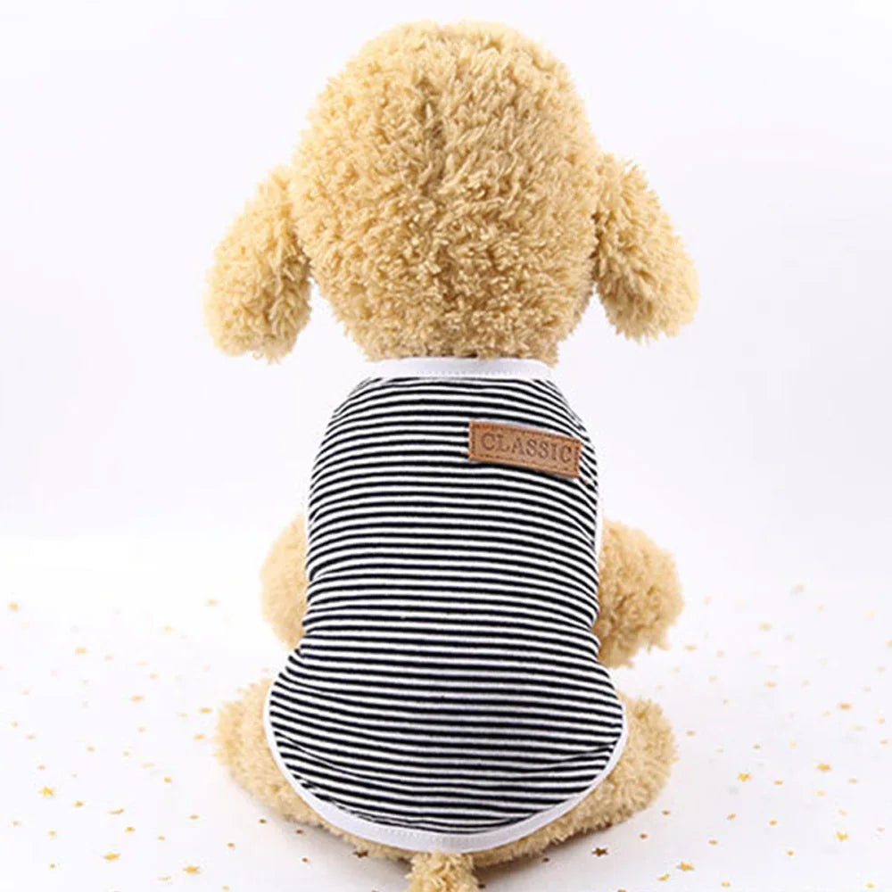 1PC Cute Dog Cat Pet Clothes Cotton Stripe Vest Pet Supplies