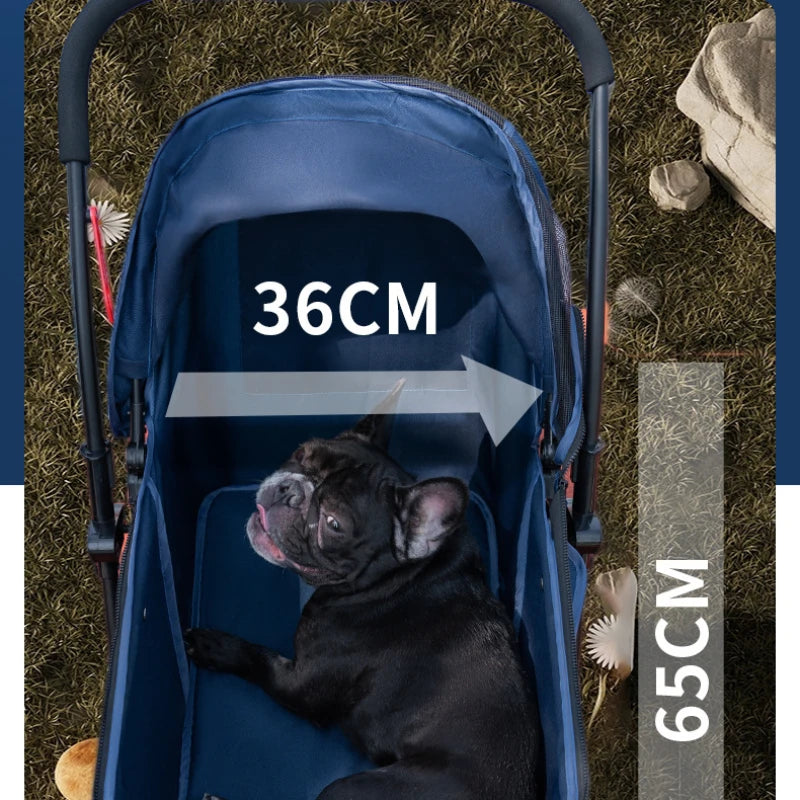 Reversible pet stroller dog dog cat light foldable out pet stroller small dog stroller