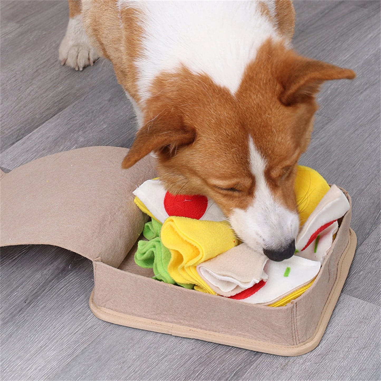 Pet Sniff Puzzle Toy Stress Relief Toy Tear-Resistant Puppy Foraging Toy Dog Supplies Pizza Shape