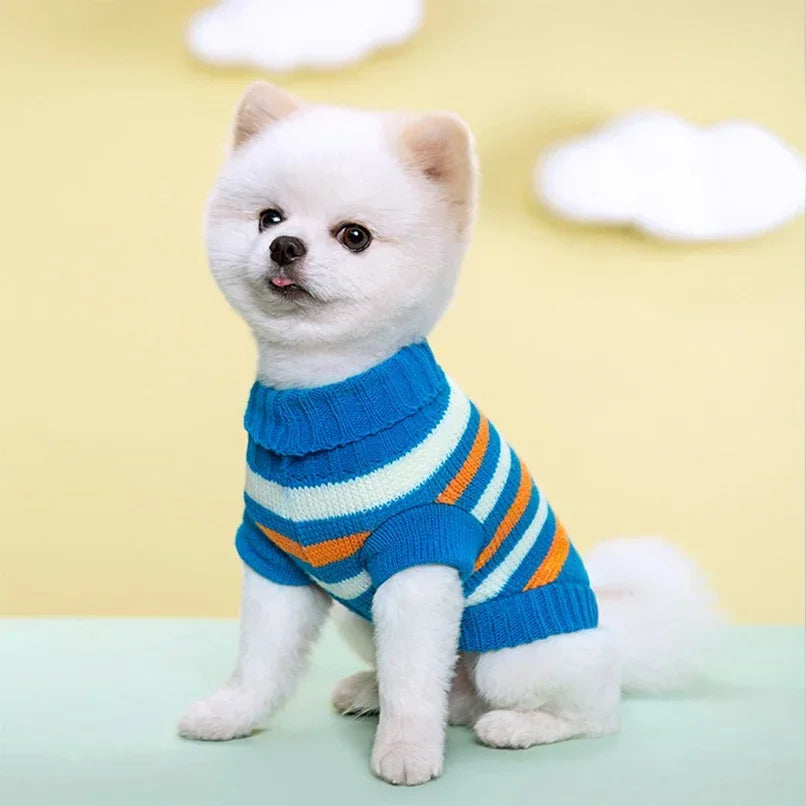 Puppy Cat Sweater Winter Warm Pet Clothes for Small Dogs Chihuahua Vest French Bulldog Knitted Sweater Schnauzer Kitten Costume