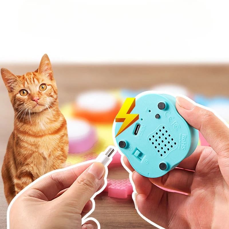 Rechargeable Mini Pet Communication Small Recording Button Cats Dogs Eating Speaking Voice Speaker Buttons Talk Training Ringing