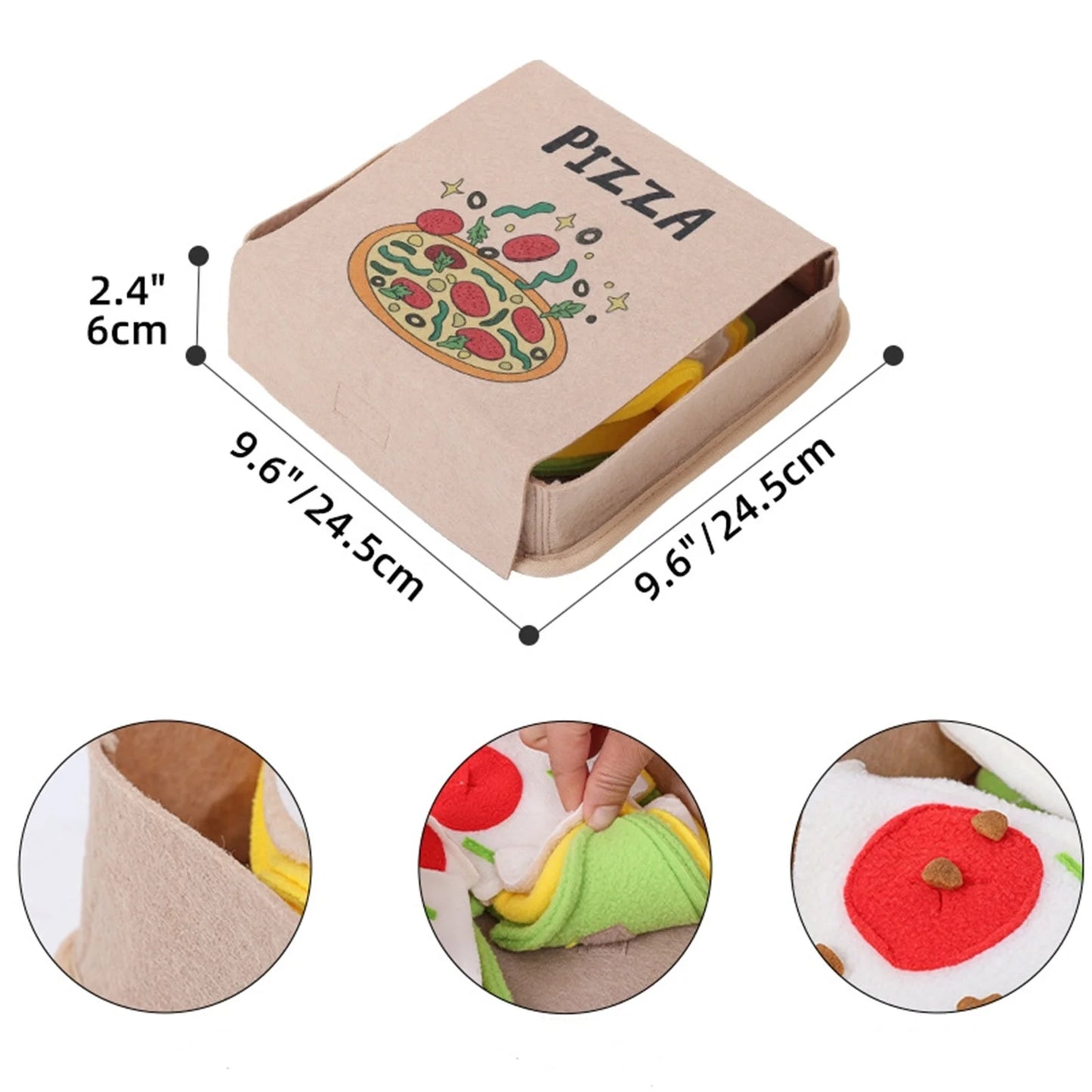 Pet Sniff Puzzle Toy Stress Relief Toy Tear-Resistant Puppy Foraging Toy Dog Supplies Pizza Shape