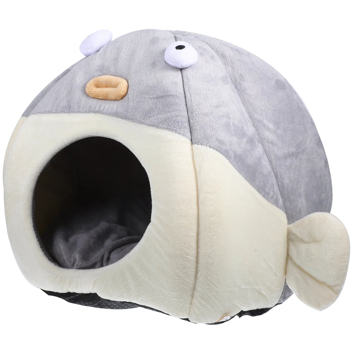 Cozy Haven for Furry Friends: Heated Semi-Enclosed Pet Cat Litter Cave Bed - Indoor Sleeping Nest for Warmth & Comfort, Perfect for Kittens!