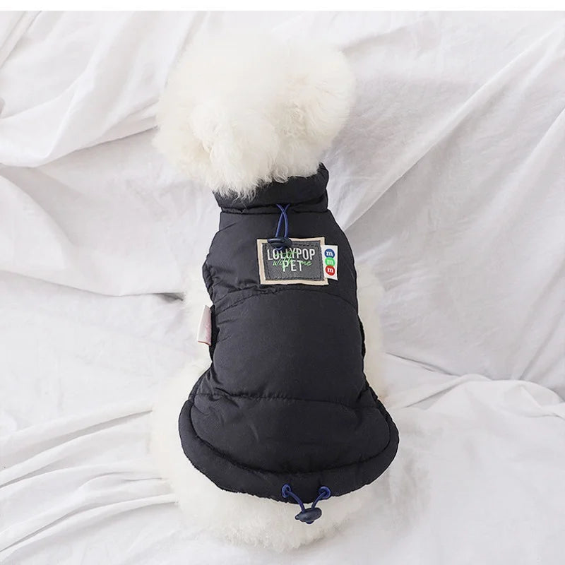 Puppy Winter Outdoor Warm Dog Coat Vest Casual High Collar Button Pet Jacket Dog Clothes For Small Dogs Designer Dog Clothes