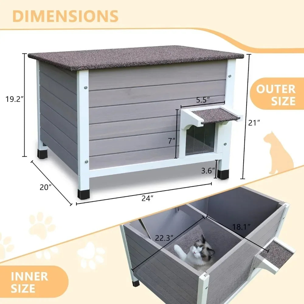 100% Insulated Outdoor Cat House Winter Wild Cat Outdoor Cat House Weatherproof All-Round Foam Design Cages Cage for Cats Small