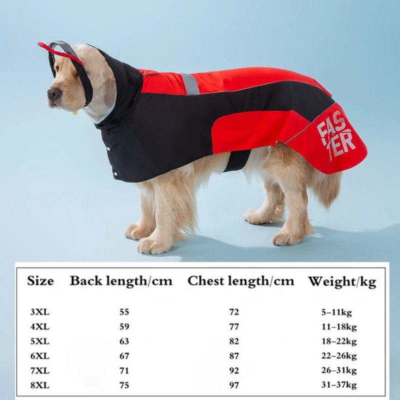 Pet Waterproof Rainwear ,Clothes Four Seasons Outdoor All-inclusive Reflective Dog Raincoat Schnauzer Golden Retriever Costumes