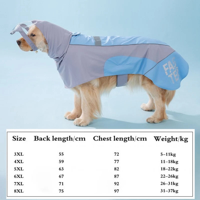 Pet Waterproof Rainwear ,Clothes Four Seasons Outdoor All-inclusive Reflective Dog Raincoat Schnauzer Golden Retriever Costumes