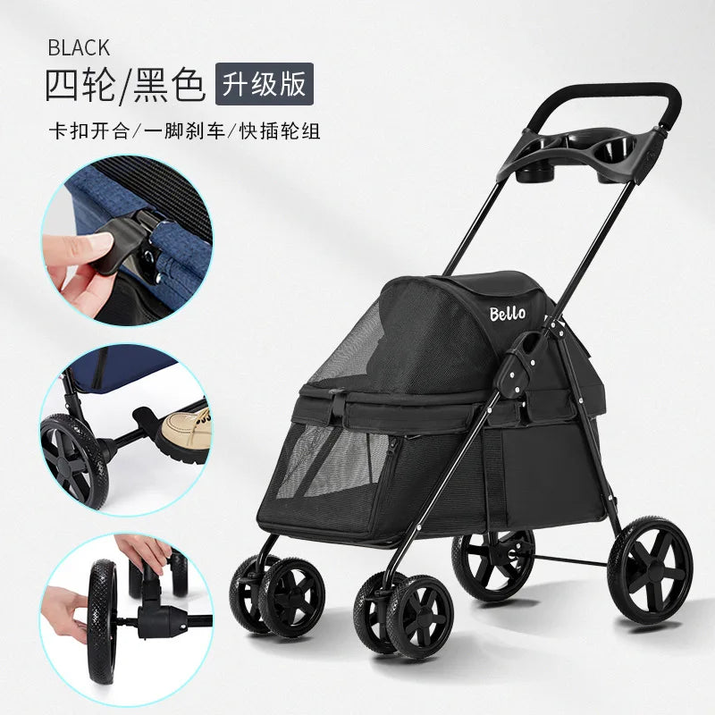 SP01K Pet Cart Foreign Trade Portable Folding Pet Cart Dog Travel