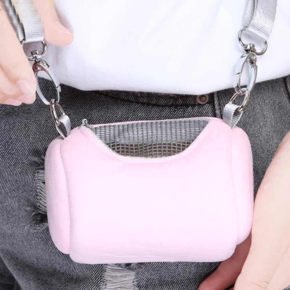 Small Pet Carrier Hamster Travel Bag Breathable Sugar Glider Cage Guinea Pig Pets Carrier Rabbit Ferret Bunny Parrot Sling Bag