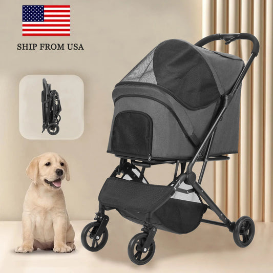 Pet Trolley jogging stroller  Pet Strollers for Small Medium Dogs Cat  Foldable Travel Pet Gear Stroller Car Dog