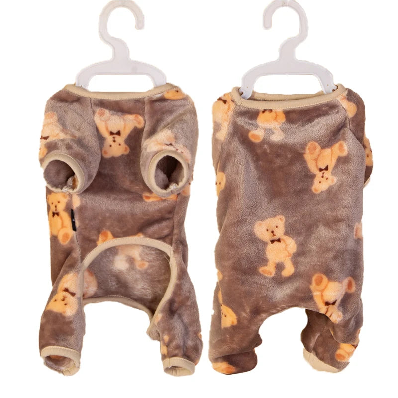 Soft Warm Fleece Dog Pajamas for Small Dog Cat Clothes French Bulldog Chihuahua Jumpsuit Poodle Shih Tzu Overalls Dogs Supplies