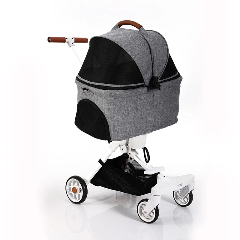 Pet Stroller For Dogs Cats Animal Trolley Travel Transport Carrier Bag Foldable Walking Ride 4 Wheels Wheelbarrow Dog Buggy