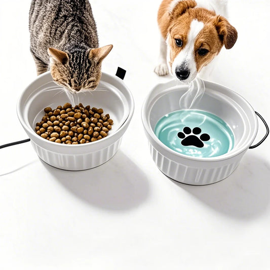 Pet Insulated Bowl Heating Base - Heated Warm pet water and drink food Cat Bowl and Dog Bowl with Universal USB Interface