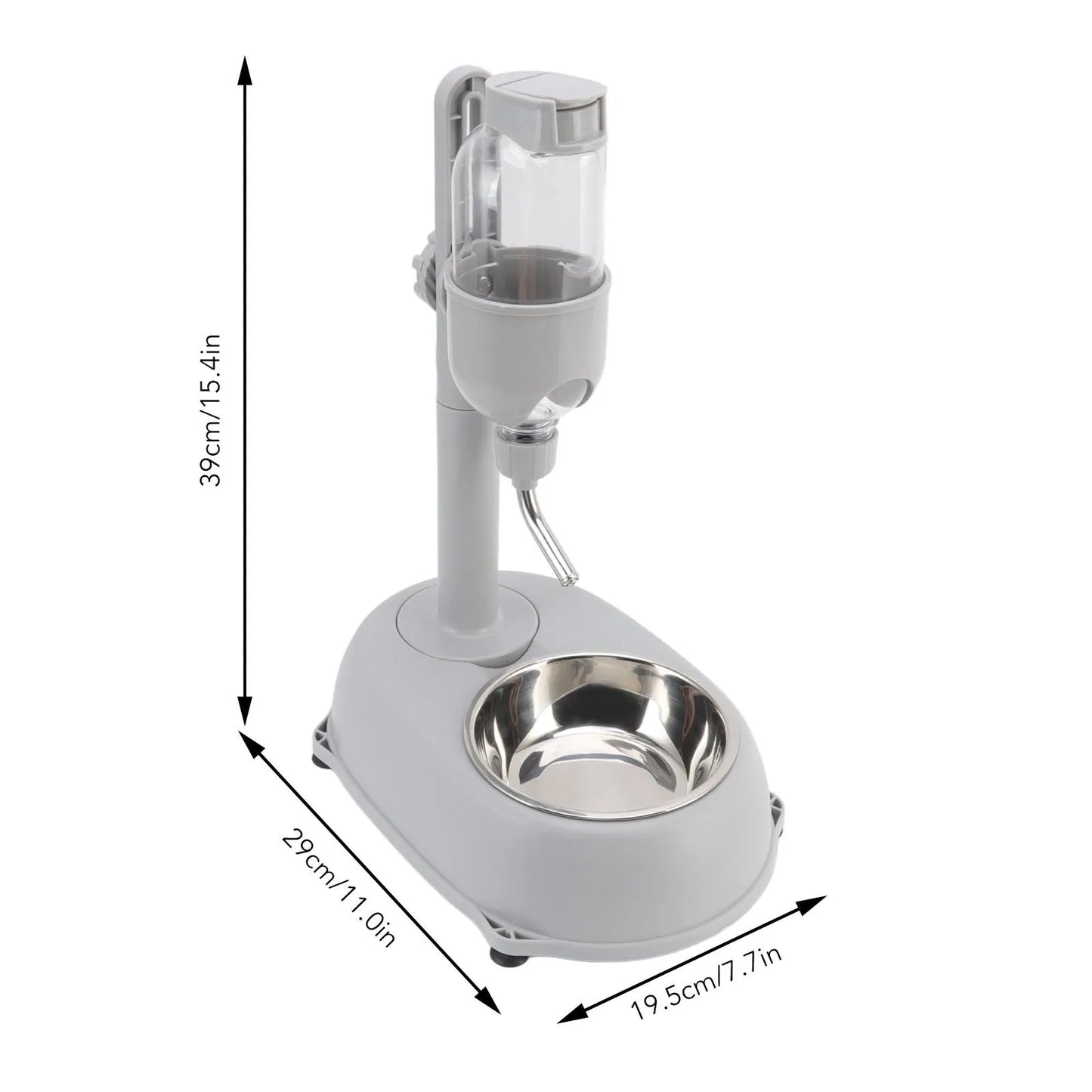 Pet Standing Water Dispenser Bowl 500ml Multifunctional Detachable Height Adjustable Pet Automatic Standing Water Feeder