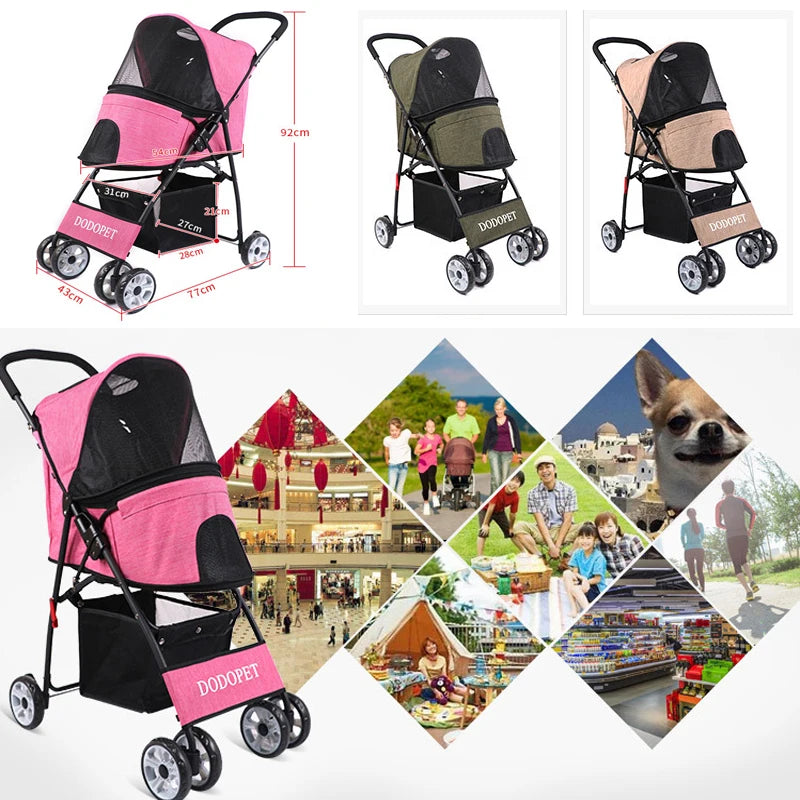 2024 Newest Pet Stroller Dog Outing Small Dog Stroller Cat Stroller Lightweight and Foldable Removable for Outdoor Travel