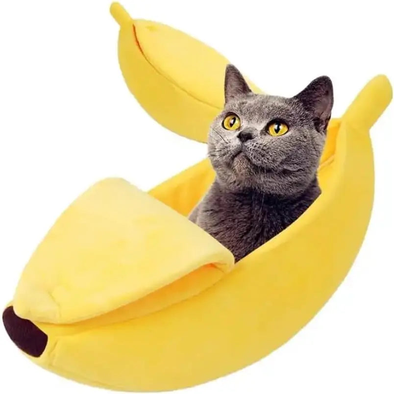 Yellow Banana Cat Dog Bed Cute Puppy Pad Kennel Warm Soft Pet For Cats Supplies Kitten Rabbit House Pets Cats Supplies