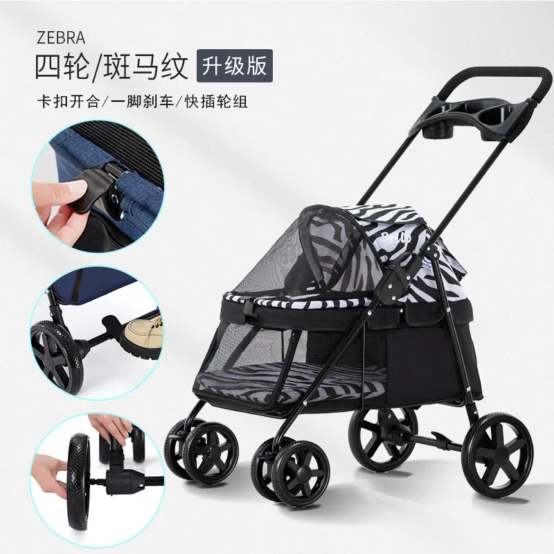 SP01K Pet Cart Foreign Trade Portable Folding Pet Cart Dog Travel