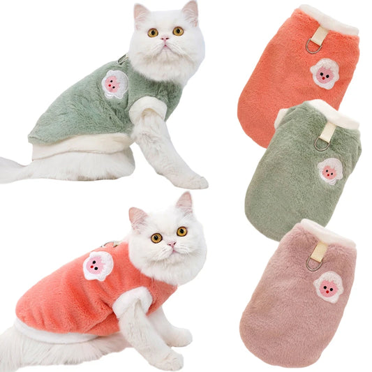 Soft Fleece Cat Clothes for Small Medium Dogs Kitten Warm Vest Puppy Cats Jacket Chihuahua Yorkies Outfits Sphynx Cat Costumes