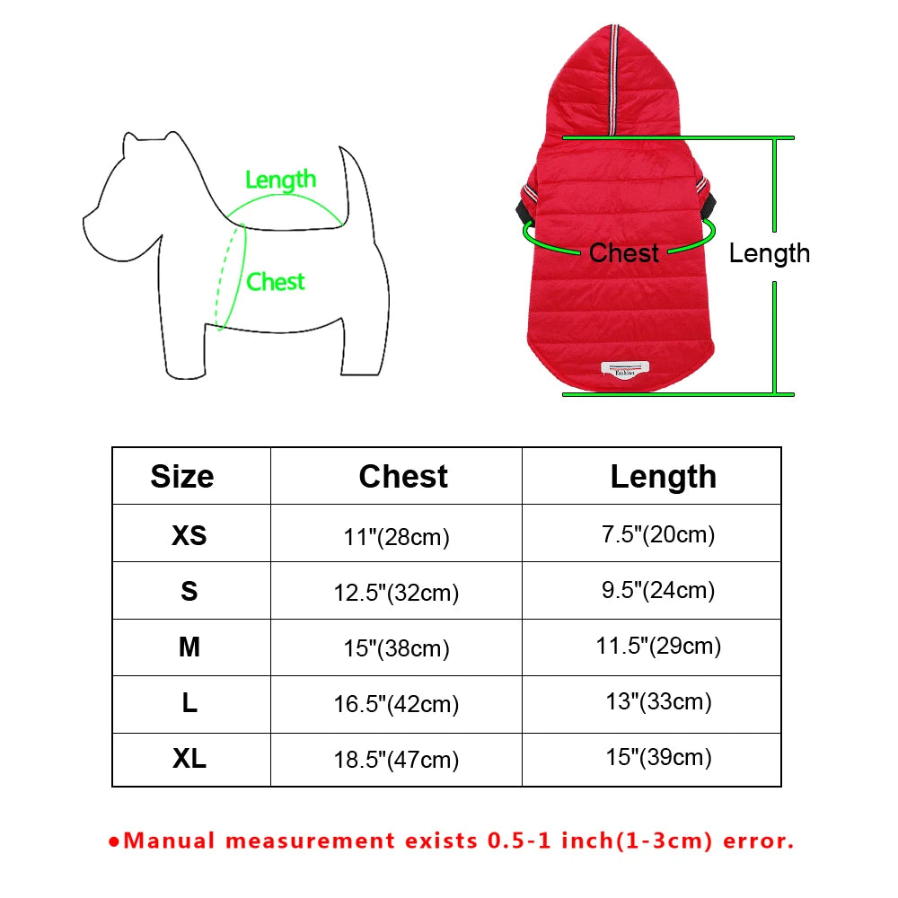 Small Dog Clothes Winter Chihuahua Clothing Pet Jacket and Coat Waterproof ropa para perros for Small Medium Dog Red