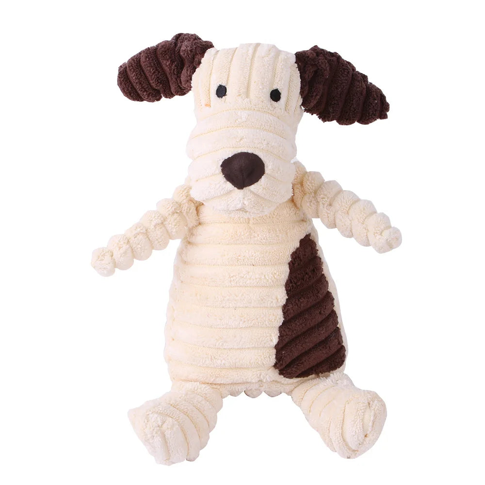 Plush Dog Toys Corduroy for Small Medium Dogs Animal Dog Squeaky Toy Bite Resistant Chew Toy Molar Teeth Cleaning Puppy Toys