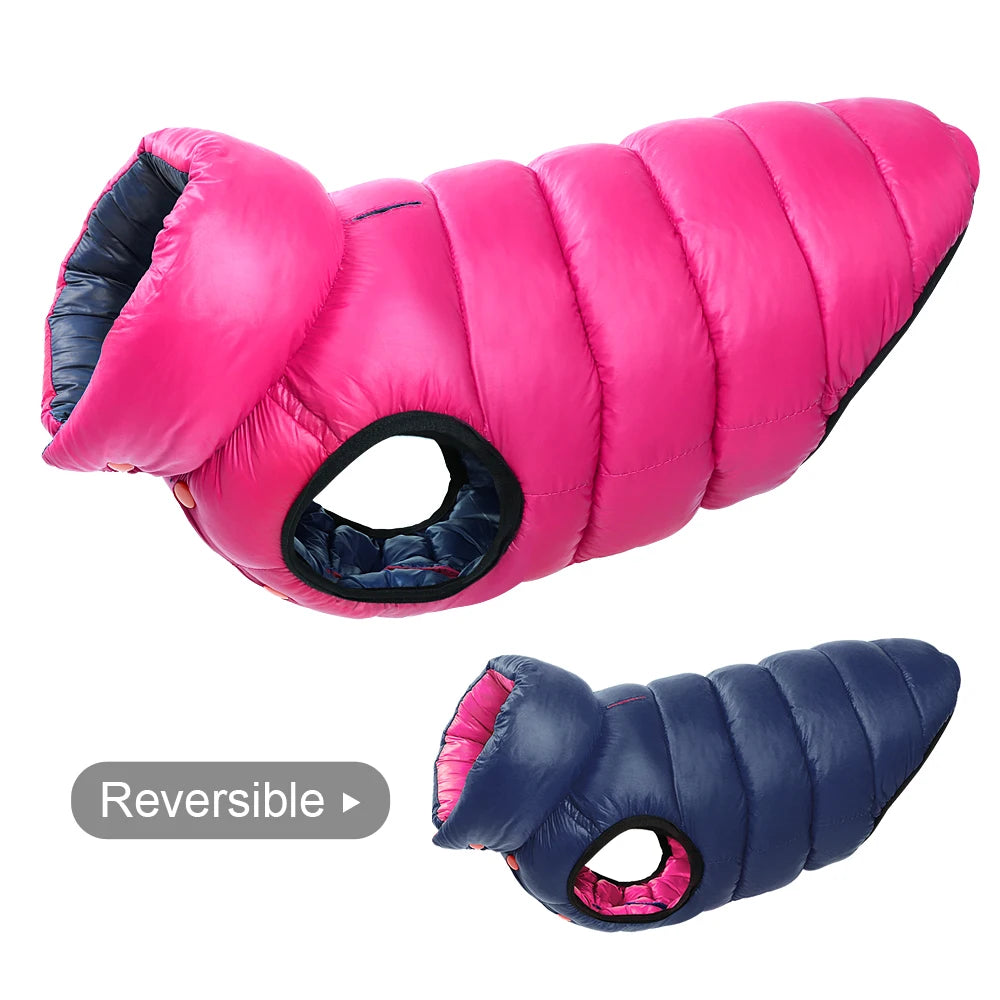 Reversible Dog Clothes Winter Windproof Dogs Jacket 3 Layer Warm Pet Clothes Coat Vest for Small Medium Large Dog French Bulldog