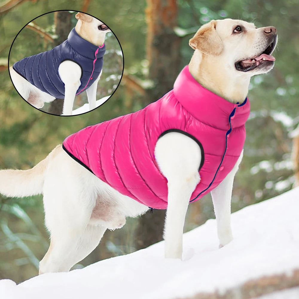 Reversible Dog Clothes Winter Windproof Dogs Jacket 3 Layer Warm Pet Clothes Coat Vest for Small Medium Large Dog French Bulldog