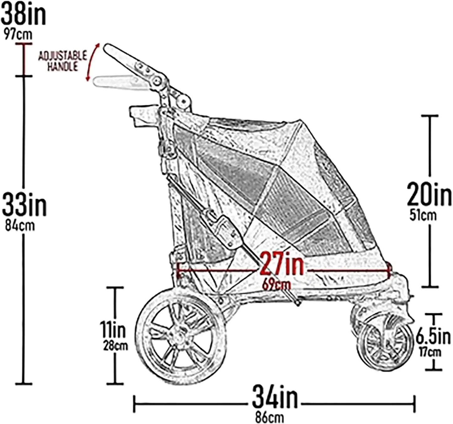 Pet Gear NO-Zip Pet Stroller with Dual Entry, Push Button Zipperless Entry for Single or Multiple Dogs/Cats, Pet Can Easily Walk