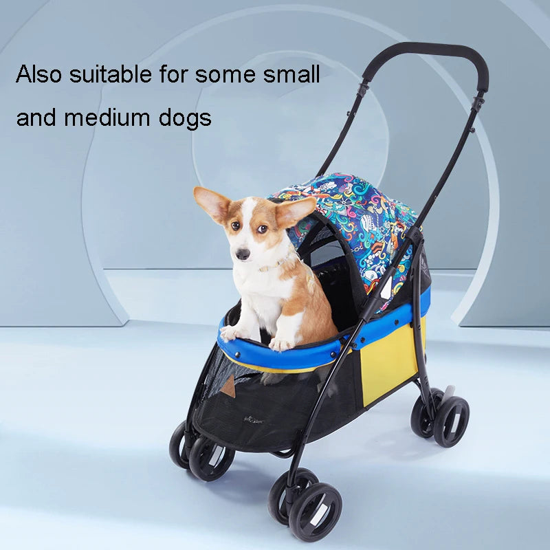 Portable Breathable Dog Cat Trolley Foldable Pet Stroller for Cats and Dogs Precision Structural Design