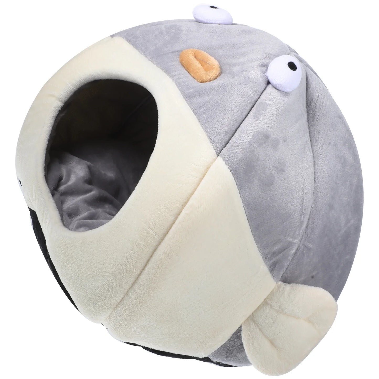 Cozy Haven for Furry Friends: Heated Semi-Enclosed Pet Cat Litter Cave Bed - Indoor Sleeping Nest for Warmth & Comfort, Perfect for Kittens!