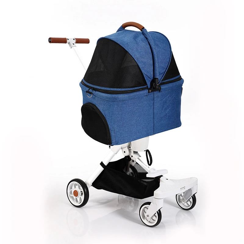 Pet Stroller For Dogs Cats Animal Trolley Travel Transport Carrier Bag Foldable Walking Ride 4 Wheels Wheelbarrow Dog Buggy