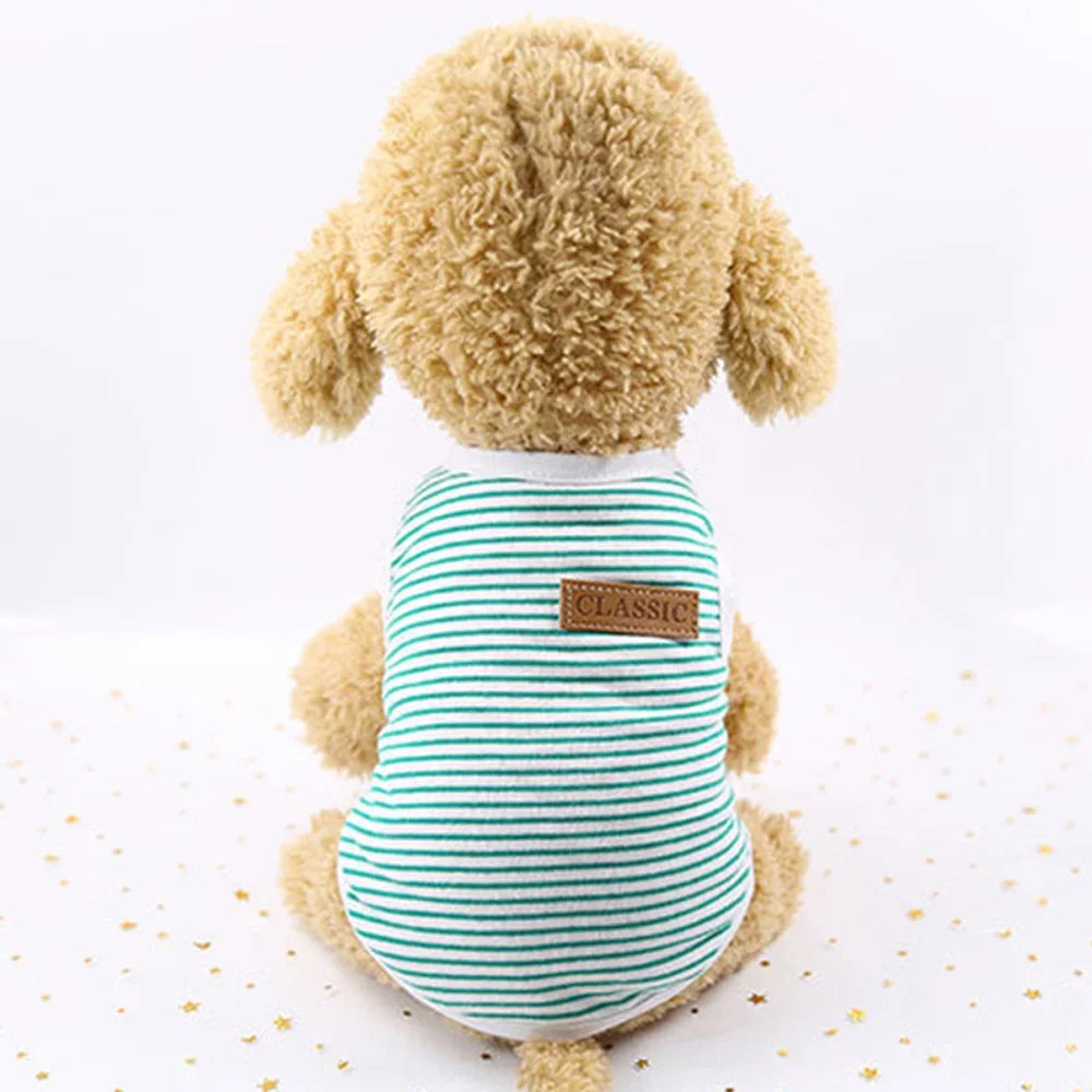 1PC Cute Dog Cat Pet Clothes Cotton Stripe Vest Pet Supplies