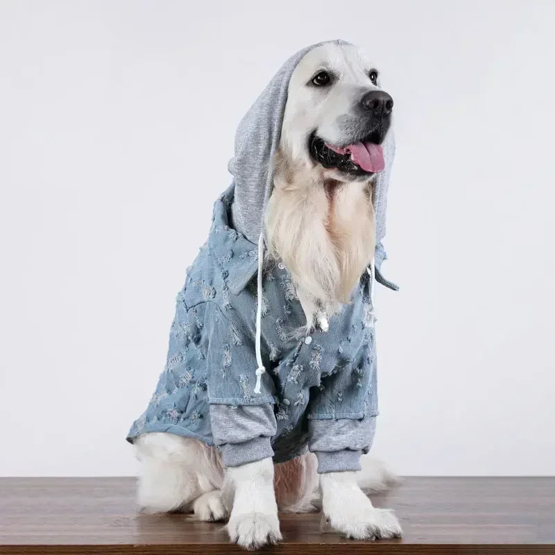 Small Big Large Dog Clothes Denim Jeans Coat Jacket Poodle Border Collie Samoyed Husky Labrador Golden Retriever Dog Clothing