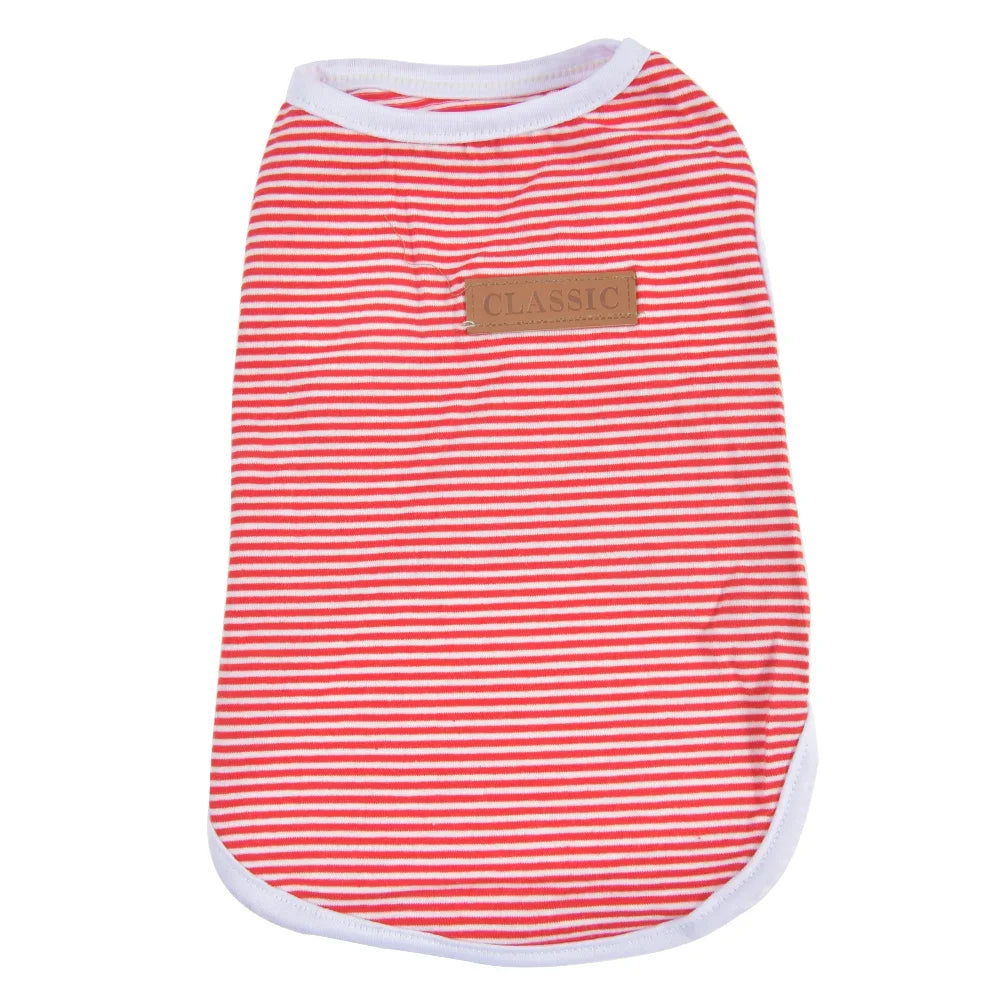 1PC Cute Dog Cat Pet Clothes Cotton Stripe Vest Pet Supplies