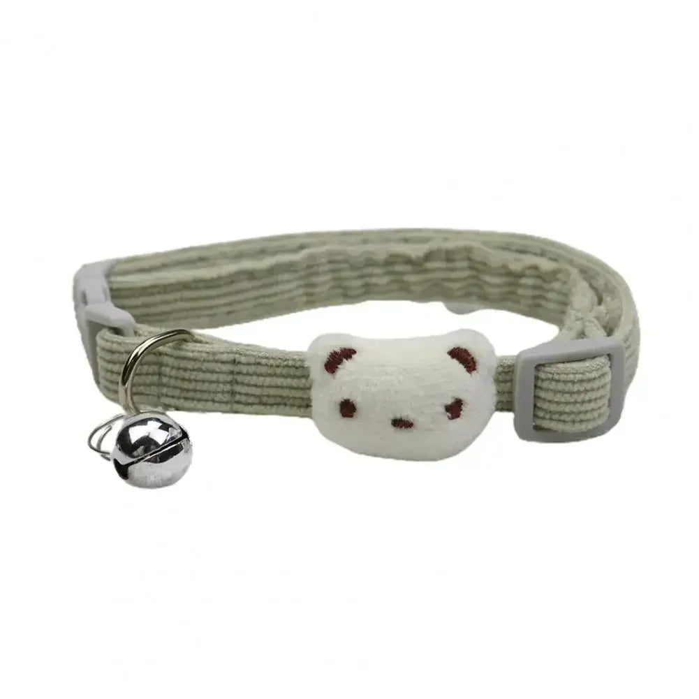 собак Lovely Pet Collar Adjustable Cartoon Style Soft Pet Necklace with Bell Adjustable Small Dog Cat Collar Pet Supplies