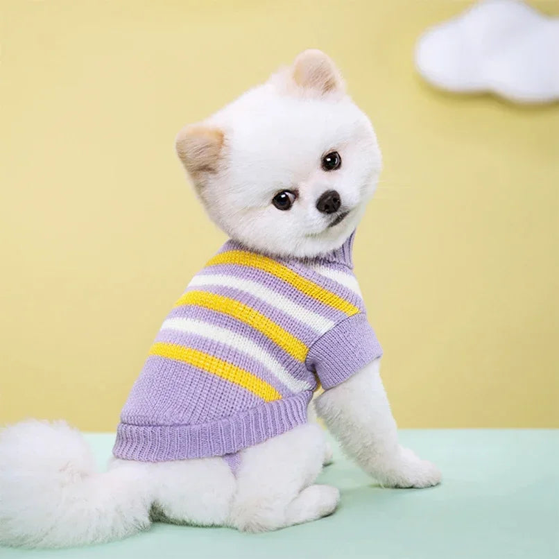 Puppy Cat Sweater Winter Warm Pet Clothes for Small Dogs Chihuahua Vest French Bulldog Knitted Sweater Schnauzer Kitten Costume