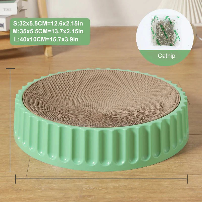 Round Cat Scratcher Pad Grinding Claws Cardboard Corrugated Paper Cats Scratching Board Kitten Scrapers Pet Furniture Supplies