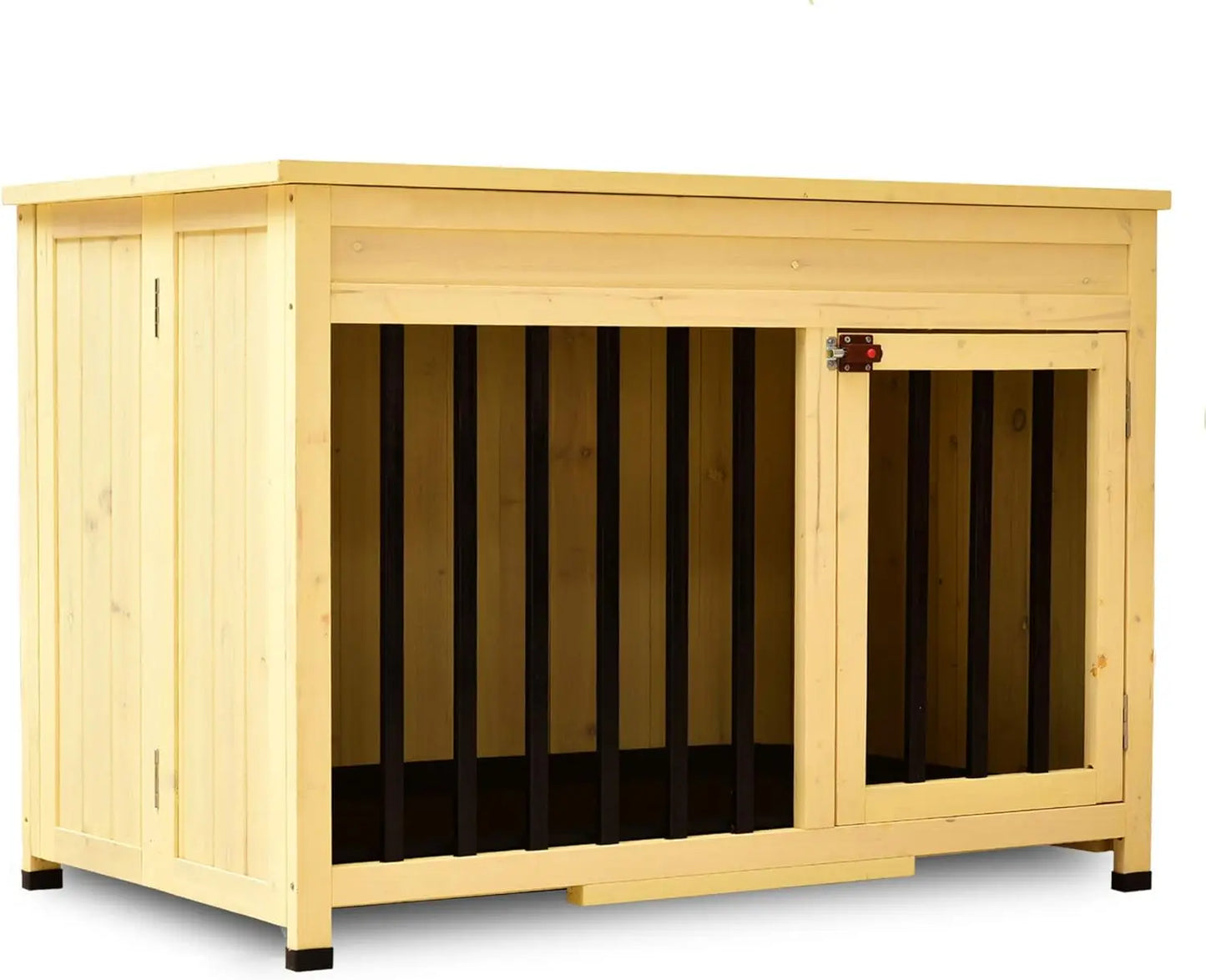 Wooden Dog Crate Furniture, Dog Kennel Pet House End Table, Solid Wood Portable Foldable Indoor Cage for Dogs No Assembly Needed