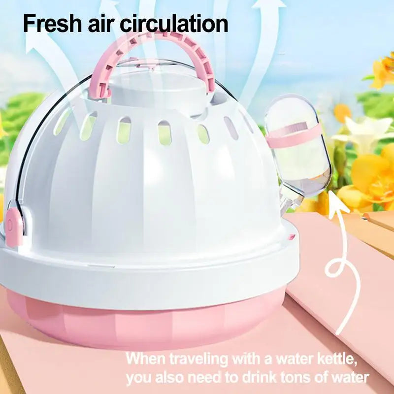 Small Pet Carrier with Water Feeder Hamster Travel Cage for Guinea Pig Hedgehog Pet Bag Ferret Accessories Portable Travel Case