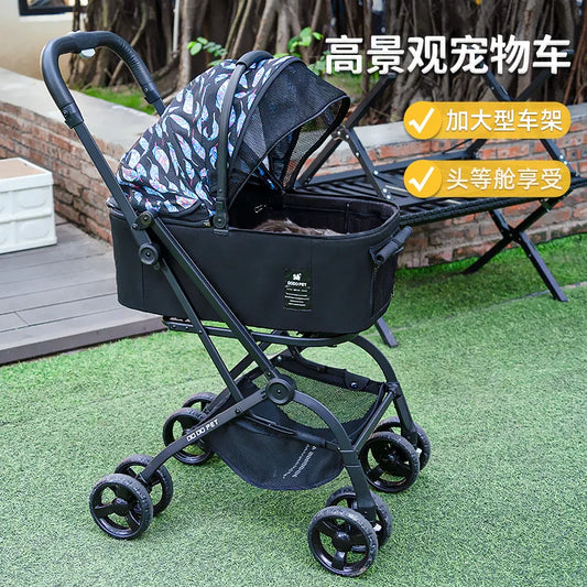 Pet Stroller Separation Portable for Dogs To Go Out Small Cart with Lightweight Folding Walking Dogs and Cats for Travel