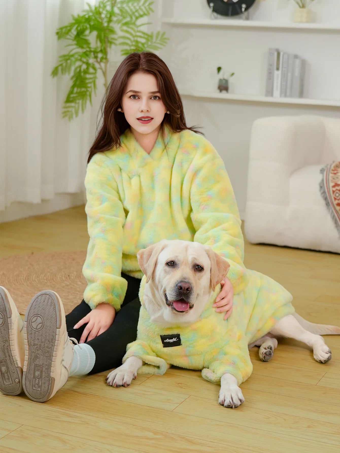 Plus Size 11XL Matching Pet Owner Set Pastel Tie Dye Hoodie Puppy Sweater Sweatshirt Cold Weather Coat Clothes for Large Dog