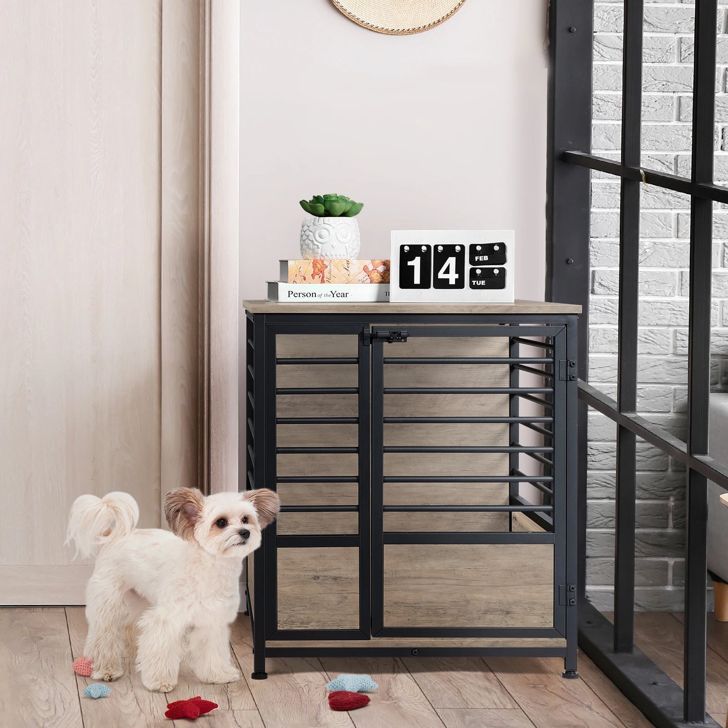 Small Heavy Duty Dog Cage Side End Table, Indoor Dog Kennel, Dog Crate Furniture