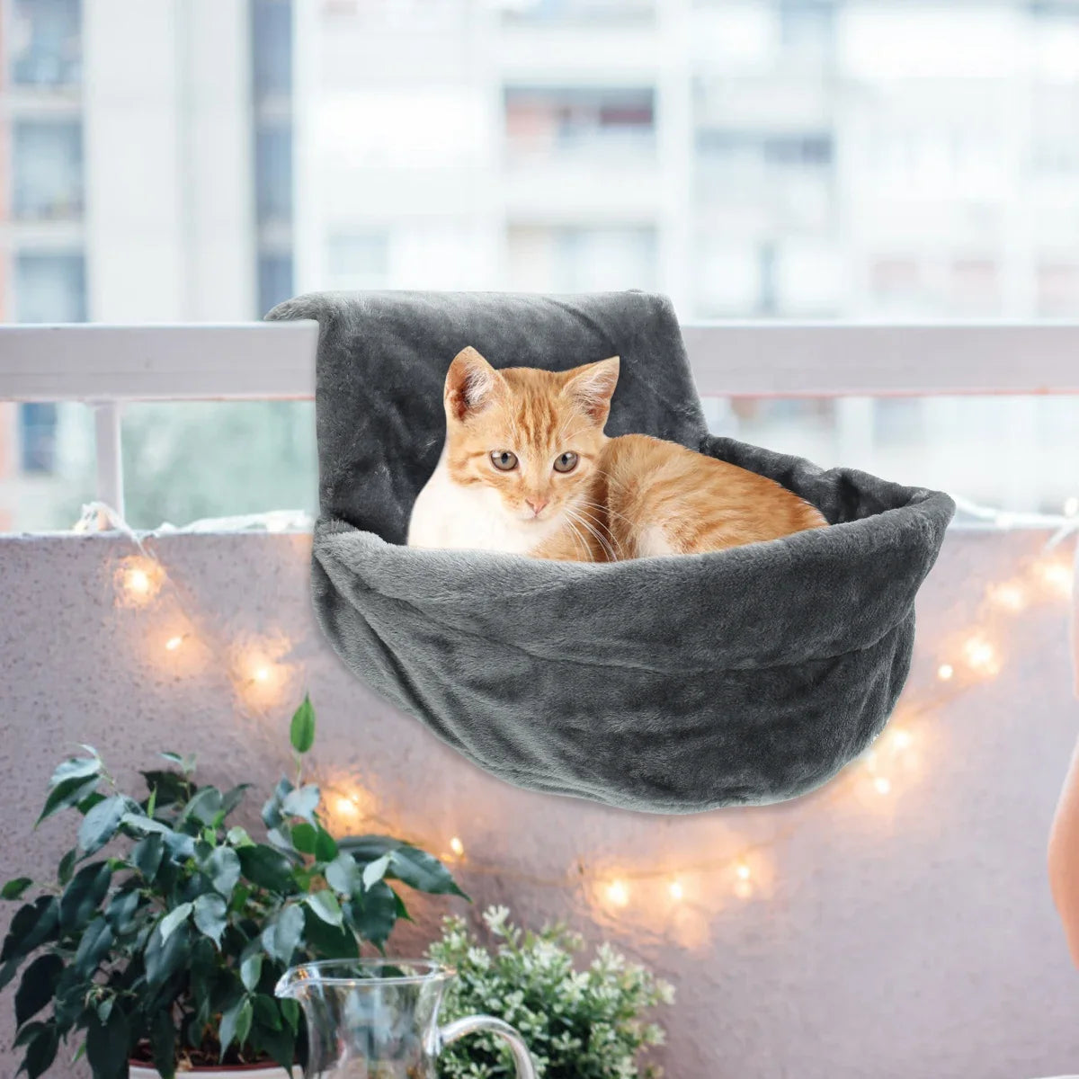 Pet Hanging Beds Cat Sunny Window Seat Mount Pet Kitten Hammock Comfortable Bed Shelf Seat Beds Winter Warm Cat Accessories