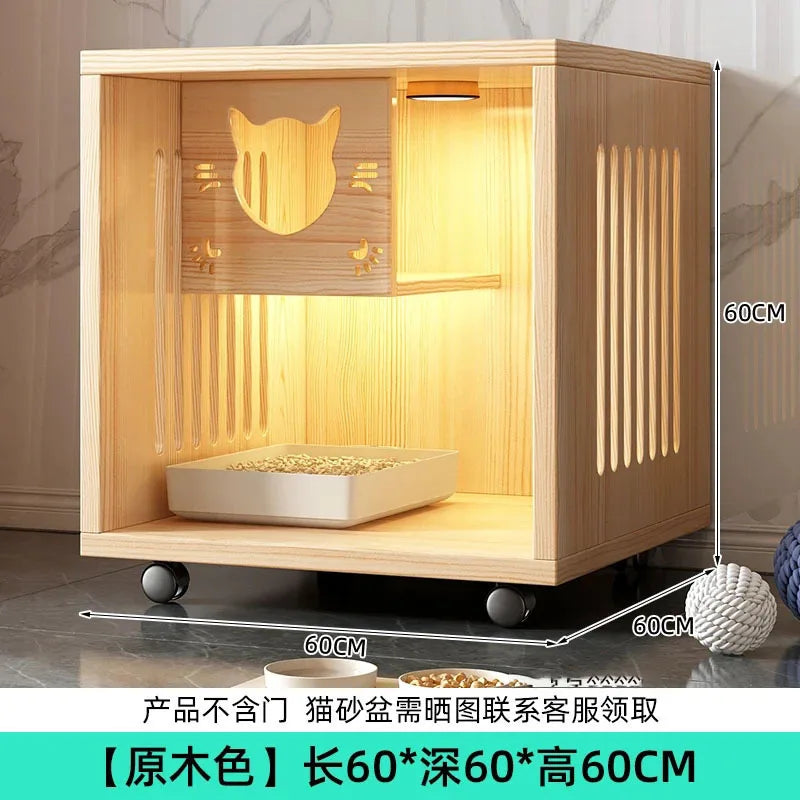 Solid Wood Cats Cage Villa Super Large Free Space Kitten House Indoor Cat Supplies Pet Nest Home Luxury Cat Cabinet Cage