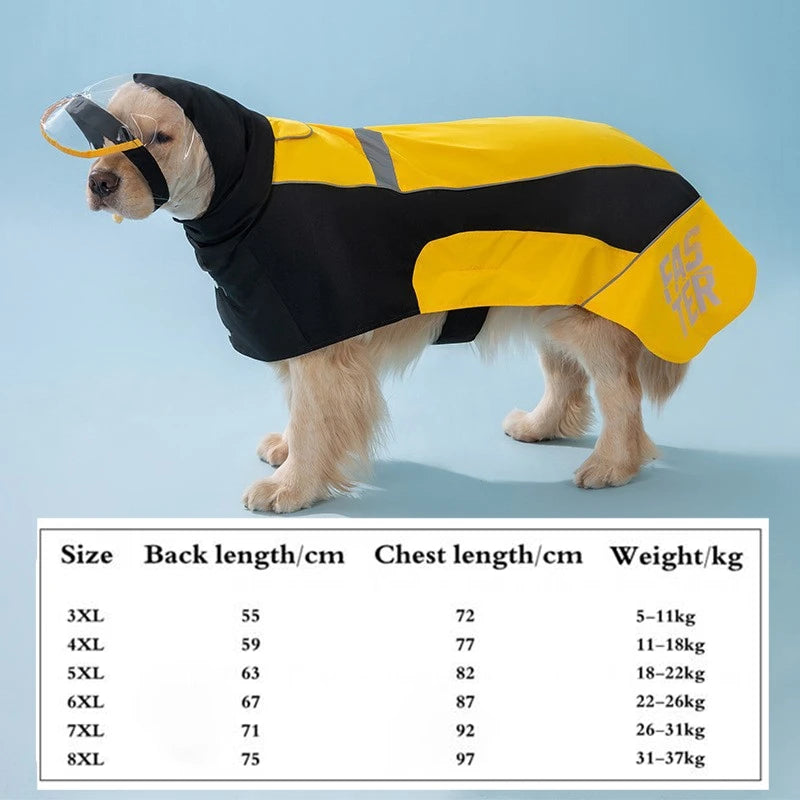 Pet Waterproof Rainwear ,Clothes Four Seasons Outdoor All-inclusive Reflective Dog Raincoat Schnauzer Golden Retriever Costumes