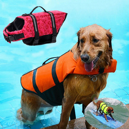 Seaside Big Dog Swimming Life Jacket Vest for Medium Large Dogs Summer Safety Pet Clothes Golden Retriever Shepherd Pug Swimwear